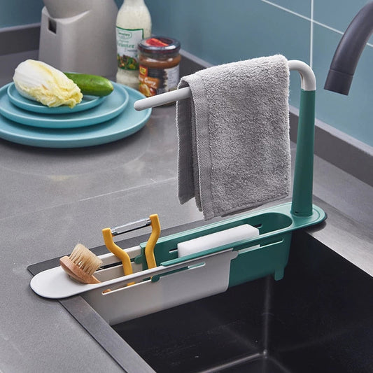 Telescopic Sink Rack – Adjustable Kitchen Dish Drying Organiser